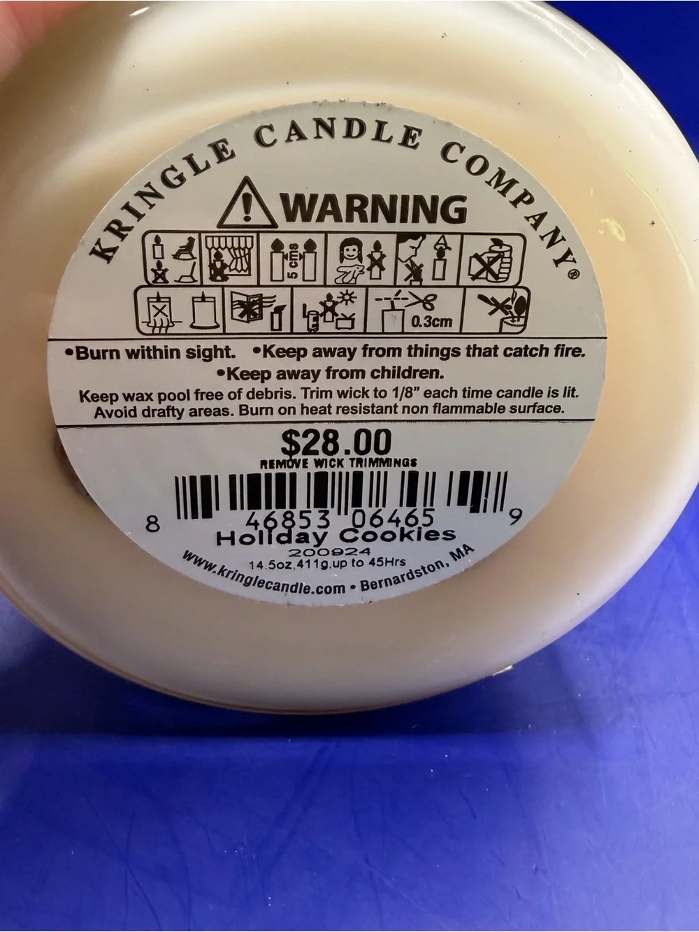Kringle Candle Holiday Cookies 3-Wick Candle